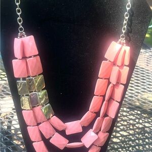 Orange Geometric layered Necklace
